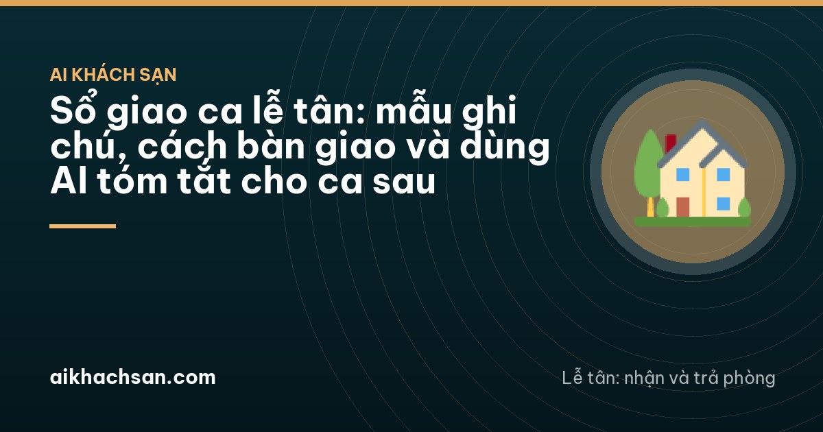 Two hotel front desk staff at shift change in Ha Noi, one handing a closed notebook to the other over the counter, clock-lit lobby at night, seen from the side
